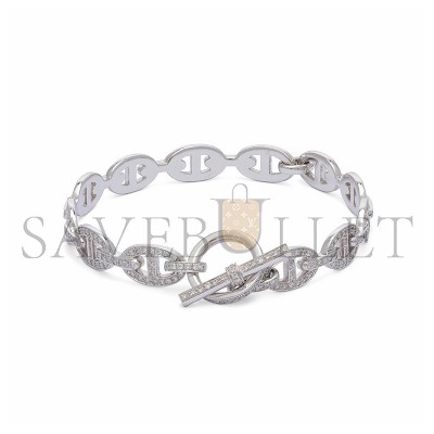 HERMÈS AN 18K WHITE GOLD & DIAMOND CHAINE D'ANCRE ENCHAÎNÉE BRACELET 